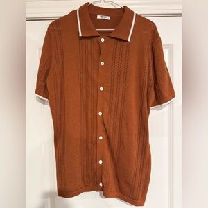 Men's Brown Short Sleeve Shirt